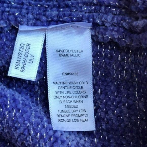 Kensie Purple Metallic Zippered Sweater Hoodie Jacket - Picture 8 of 8